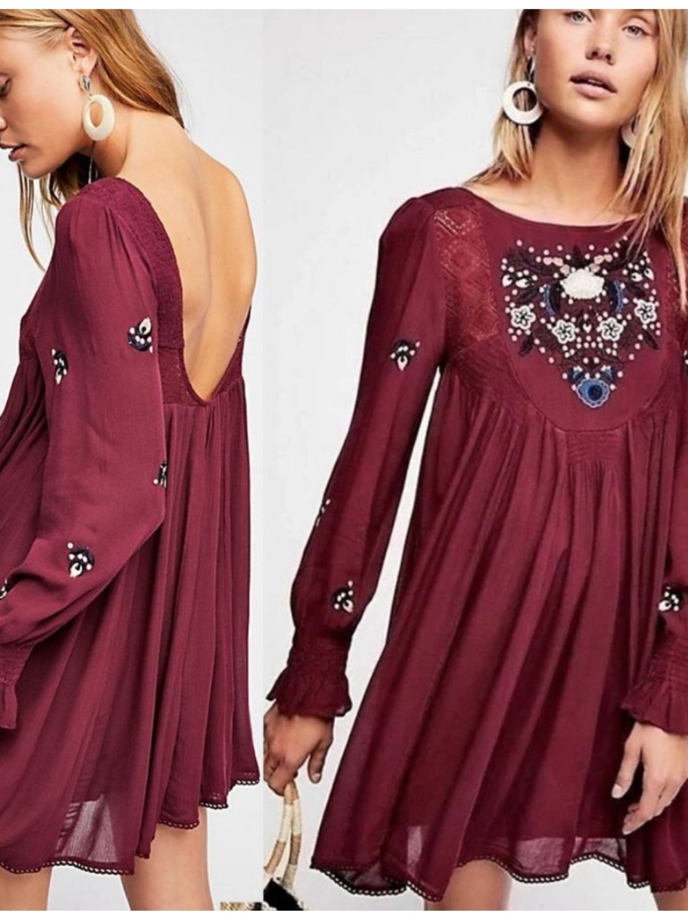 Free People MOHAVE EMBROIDERED MINI DRESS